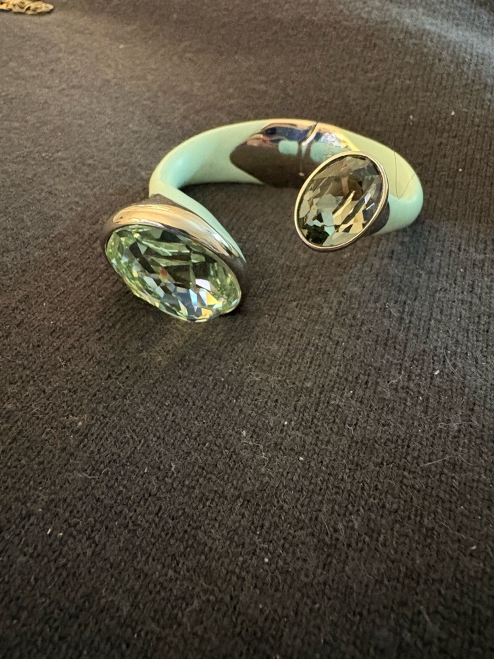 Atelier Swarovski Mint Green Open Crystal Cuff Bracelet - Never Worn